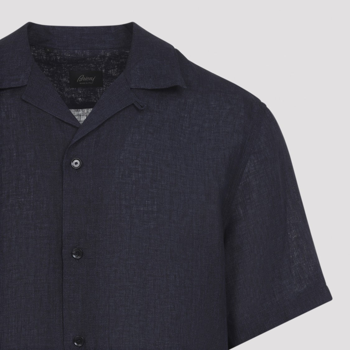 Brioni Tailored Short-Sleeved Linen Shirt