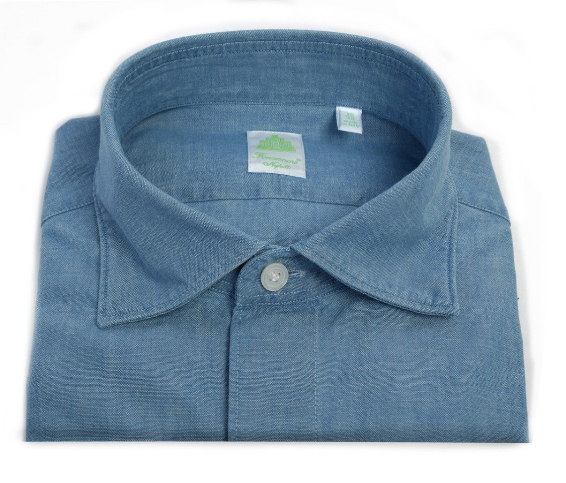 Finamore Gaeta Chambray Tailored Shirt