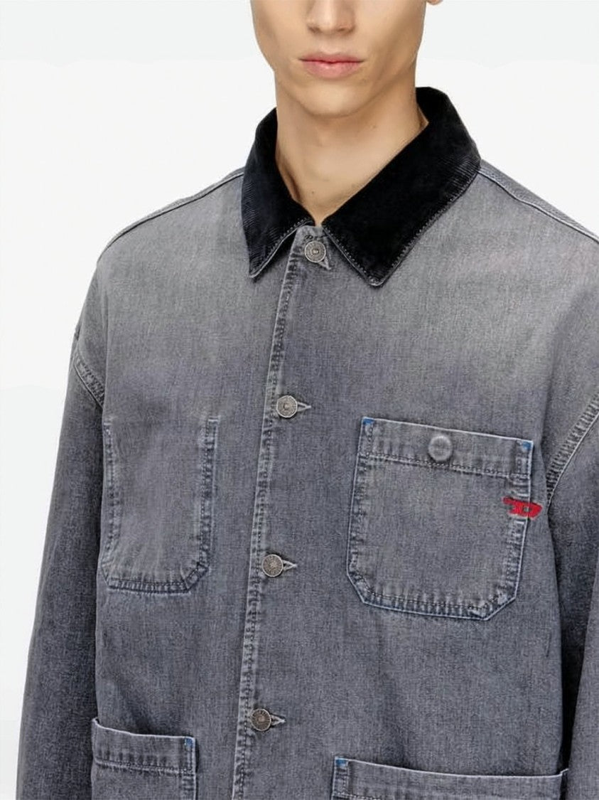 Diesel Relaxed-Fit Faded Grey Denim Jacket