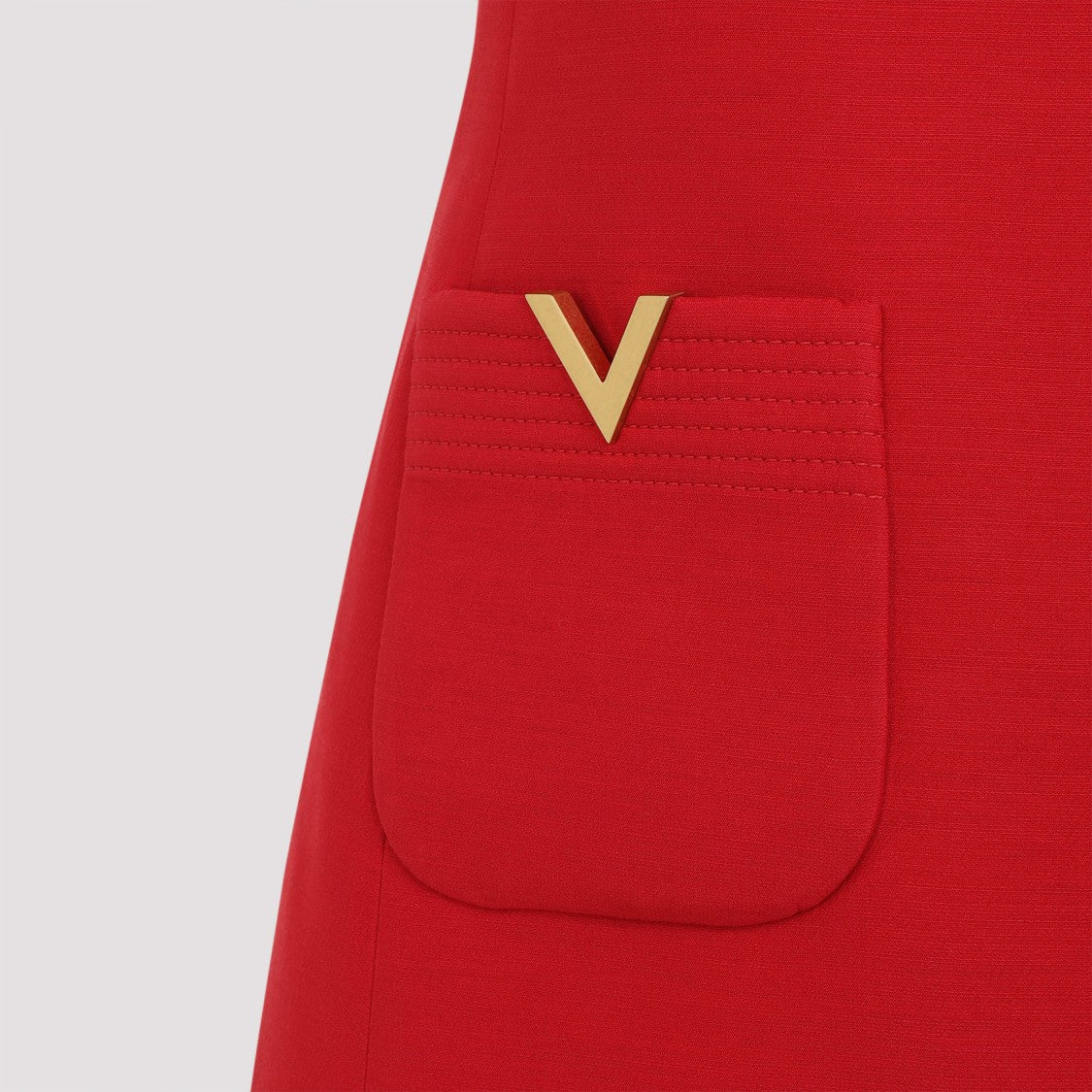 Valentino Red Virgin Wool Mini Dress