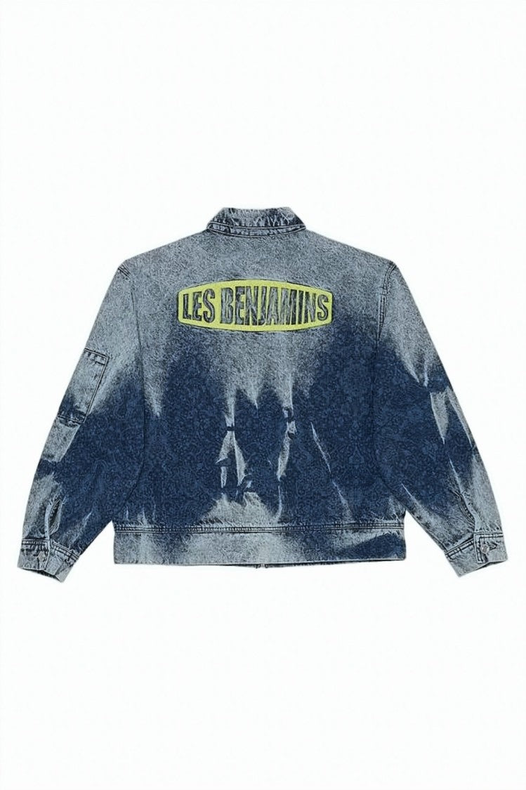 Les Benjamins Cropped Denim Jacket With Distressed Finish