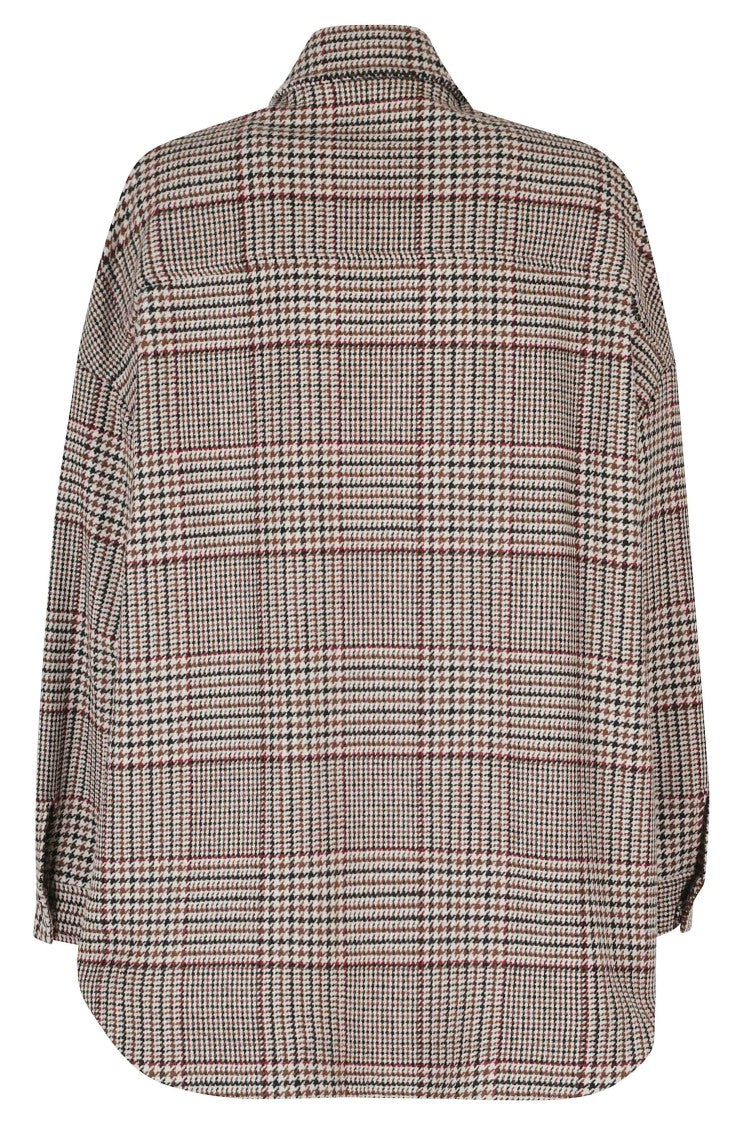 Federica Tosi Brown Welsh Check Snap Closure Wool Coat