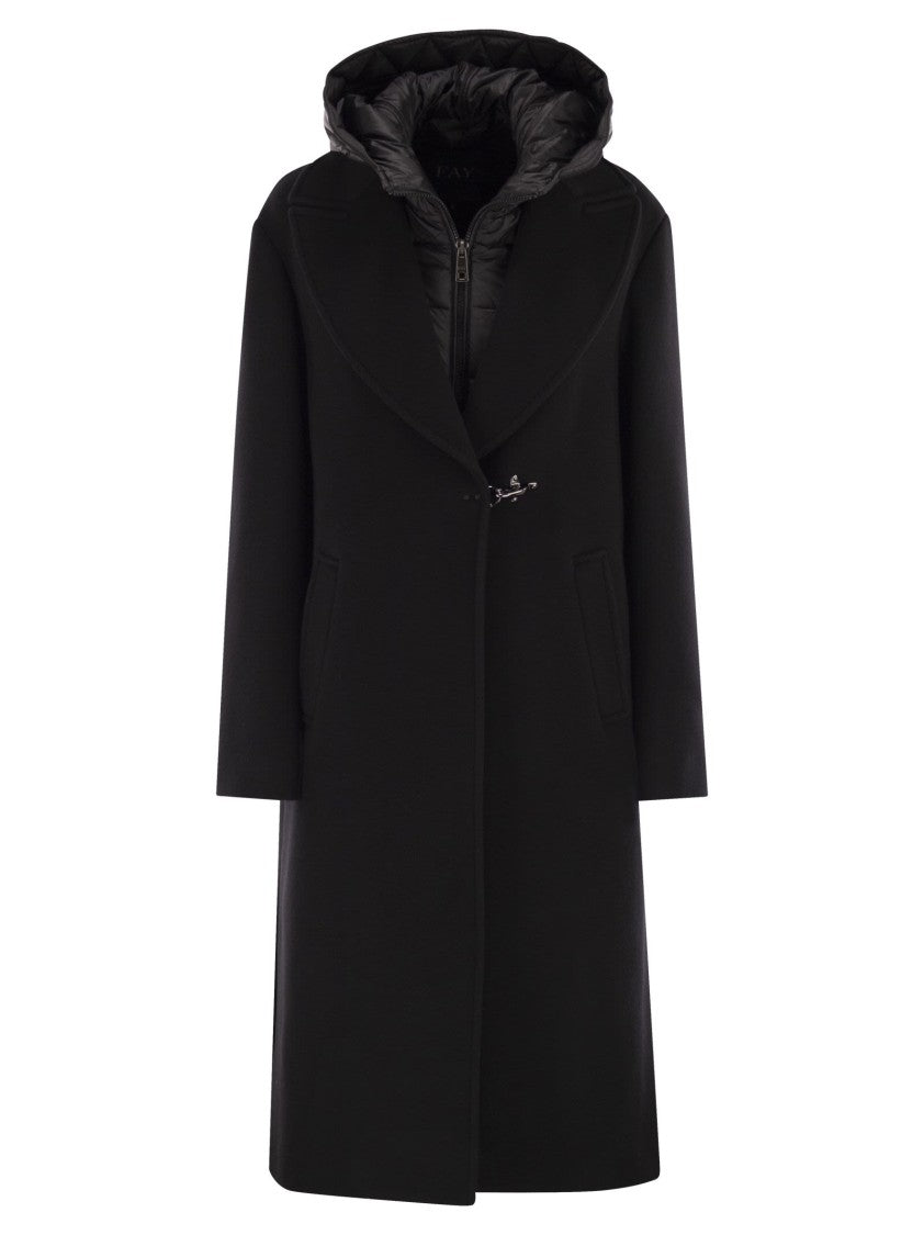 Fay Double Front Coat In Wool And Cashmere