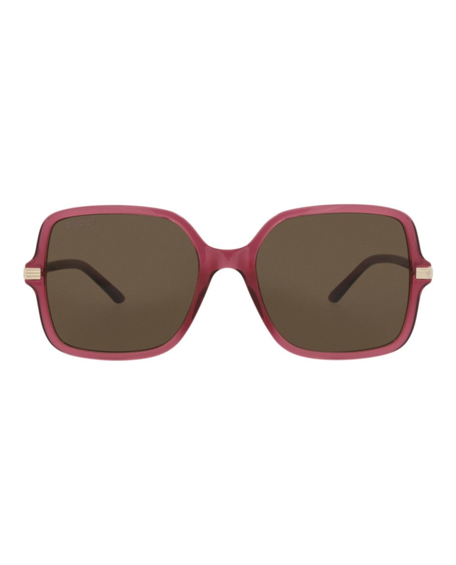 Gucci Square-Frame Recycled Acetate Sunglasses With Gold-Tone Accents