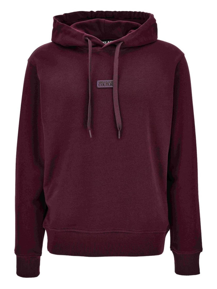 Versace Jeans Couture Hooded Sweater In Rich Bordeaux