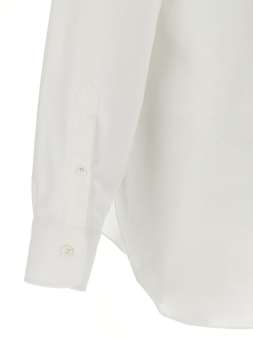 Barba Honeycomb-Pattern Cotton Shirt