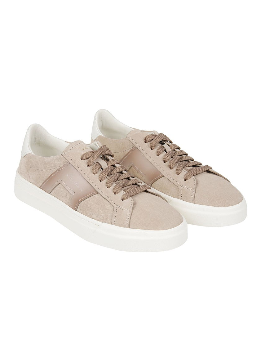 Santoni Dbs Double Buckle Calf Leather Sneakers