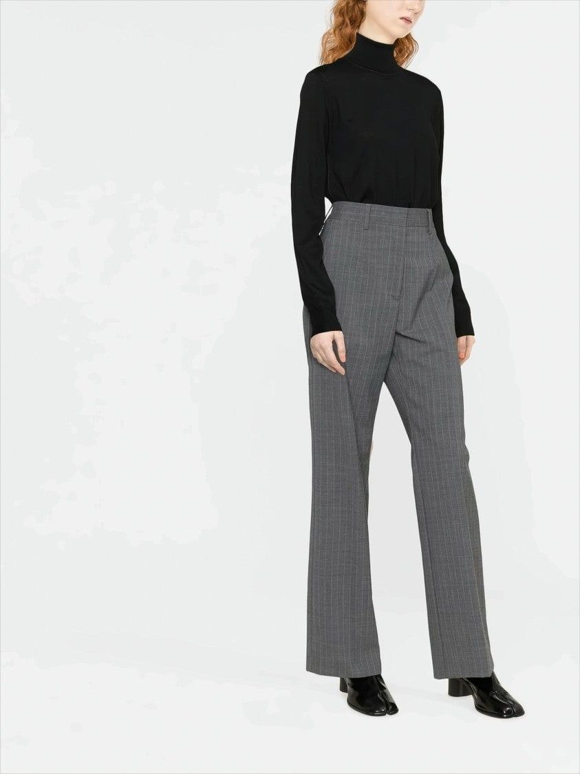 Maison Margiela High-Neck Wool Knit Sweater With Subtle Stitch Detailing