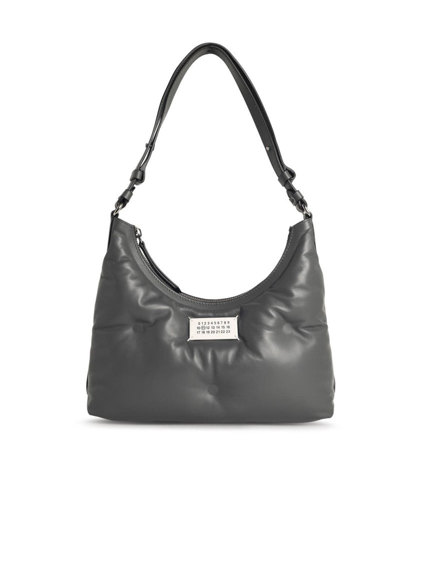 Maison Margiela Hobo Glam Slam' Small Bag In Pebble Grey Leather