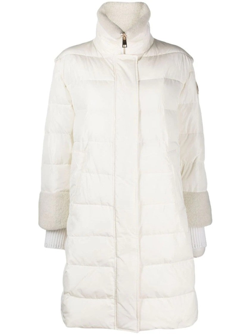 Lorena Antoniazzi Quilted Long Puffer Coat With Faux Shearling Trim