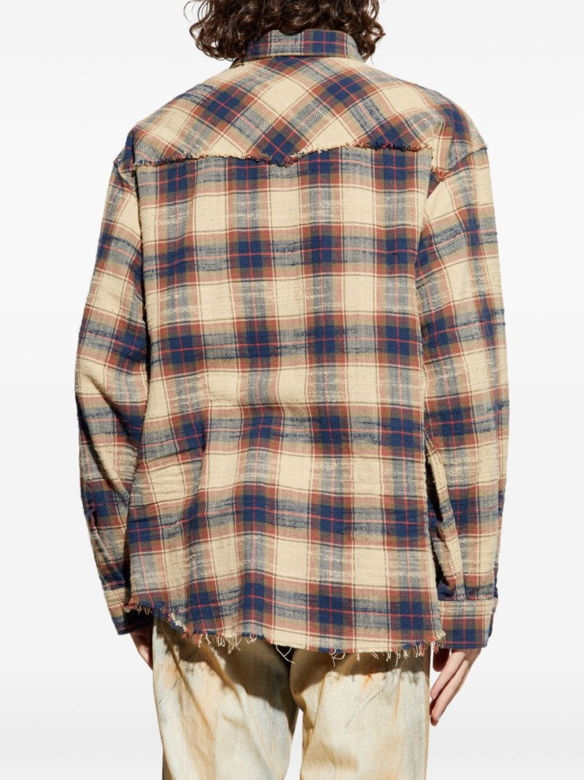 Dsquared2 Beige Plaid Casual Shirt