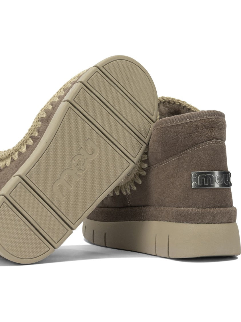 Mou Sheepskin-Rubber Ankle Boots