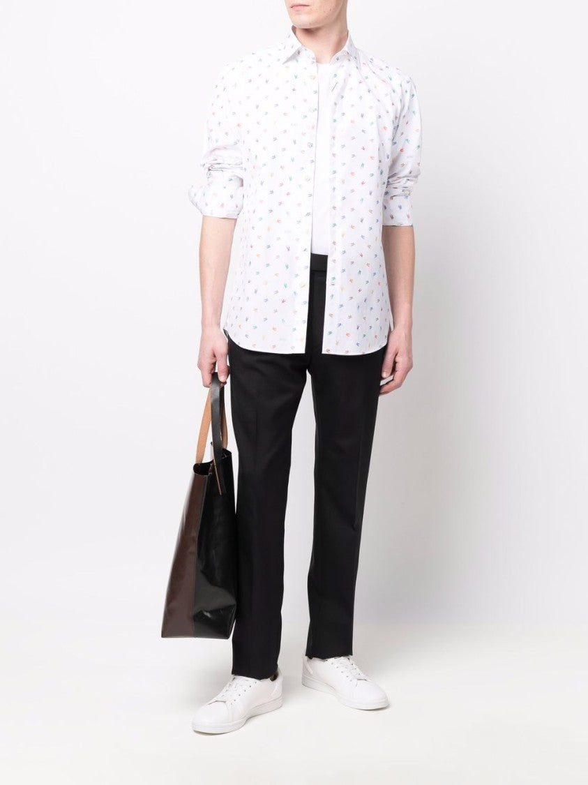 Etro Pegaso Jacquard Long-Sleeve Shirt In Off-White