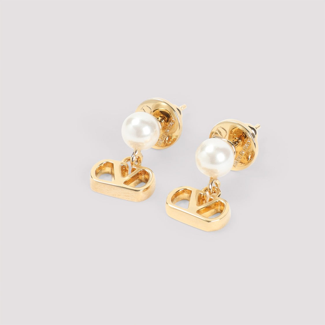 Valentino Garavani Pearl Drop Earrings With Distinctive Logo Charm