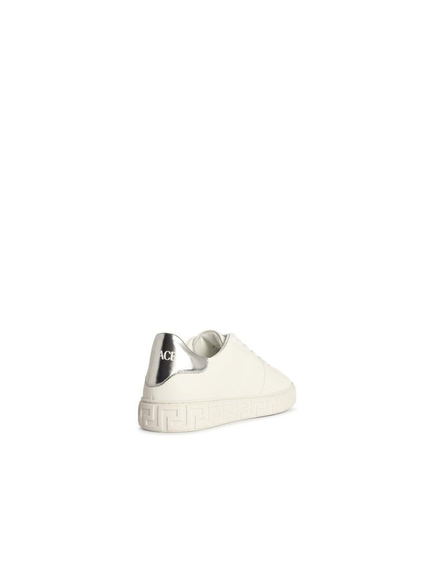 Versace Free Bio' White Faux Leather Sneakers