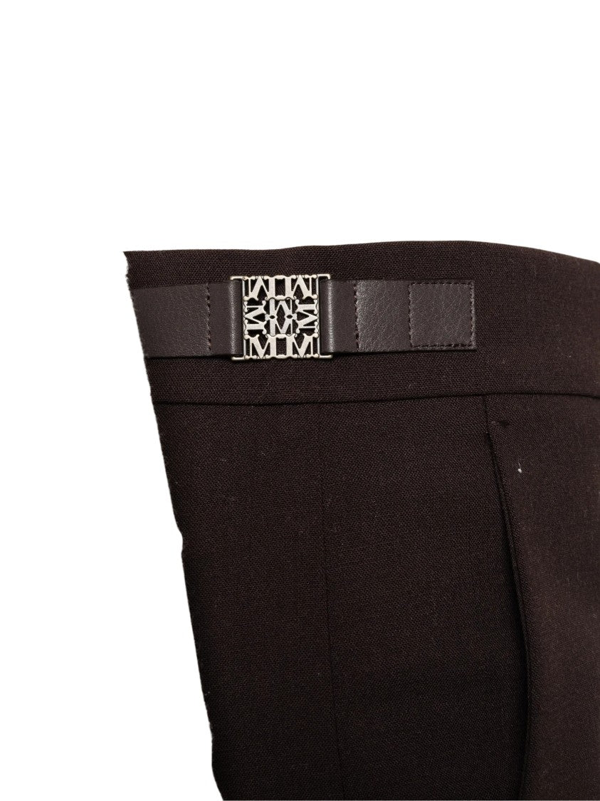 Max Mara Straight-Leg Tailored Pants With Cropped Length And Decorative Buckle