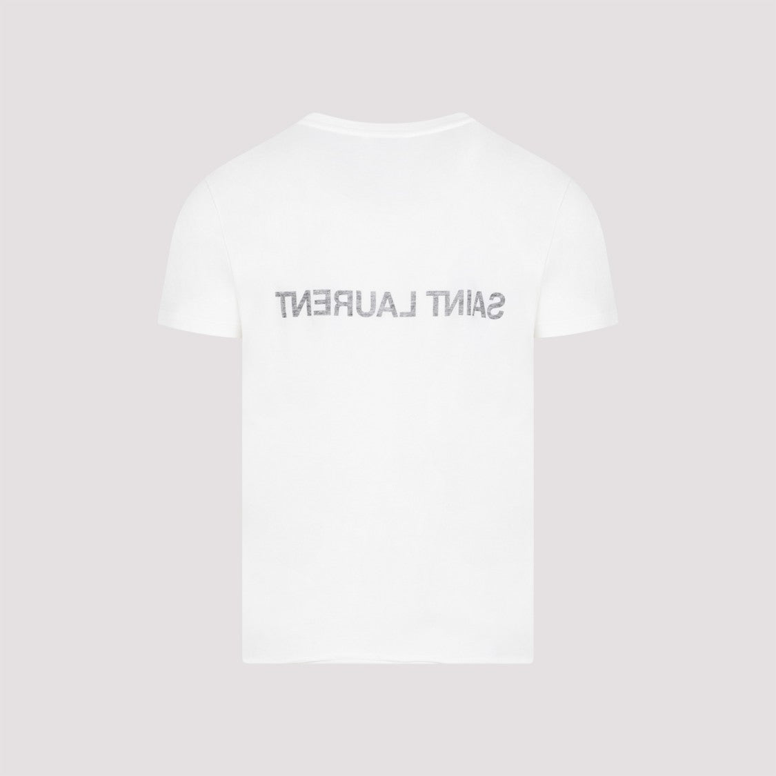 Saint Laurent White Cotton Reverse Logo T-Shirt