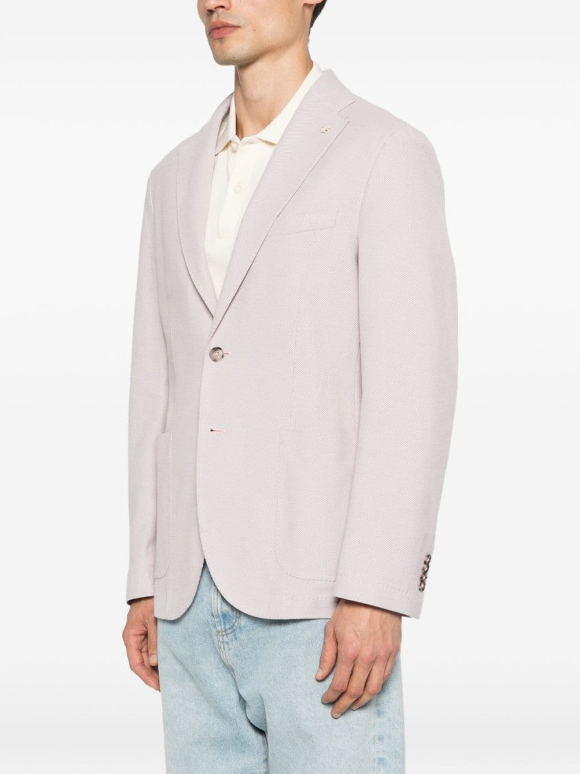 Manuel Ritz Single-Breasted Cotton Notch Lapels Jacket