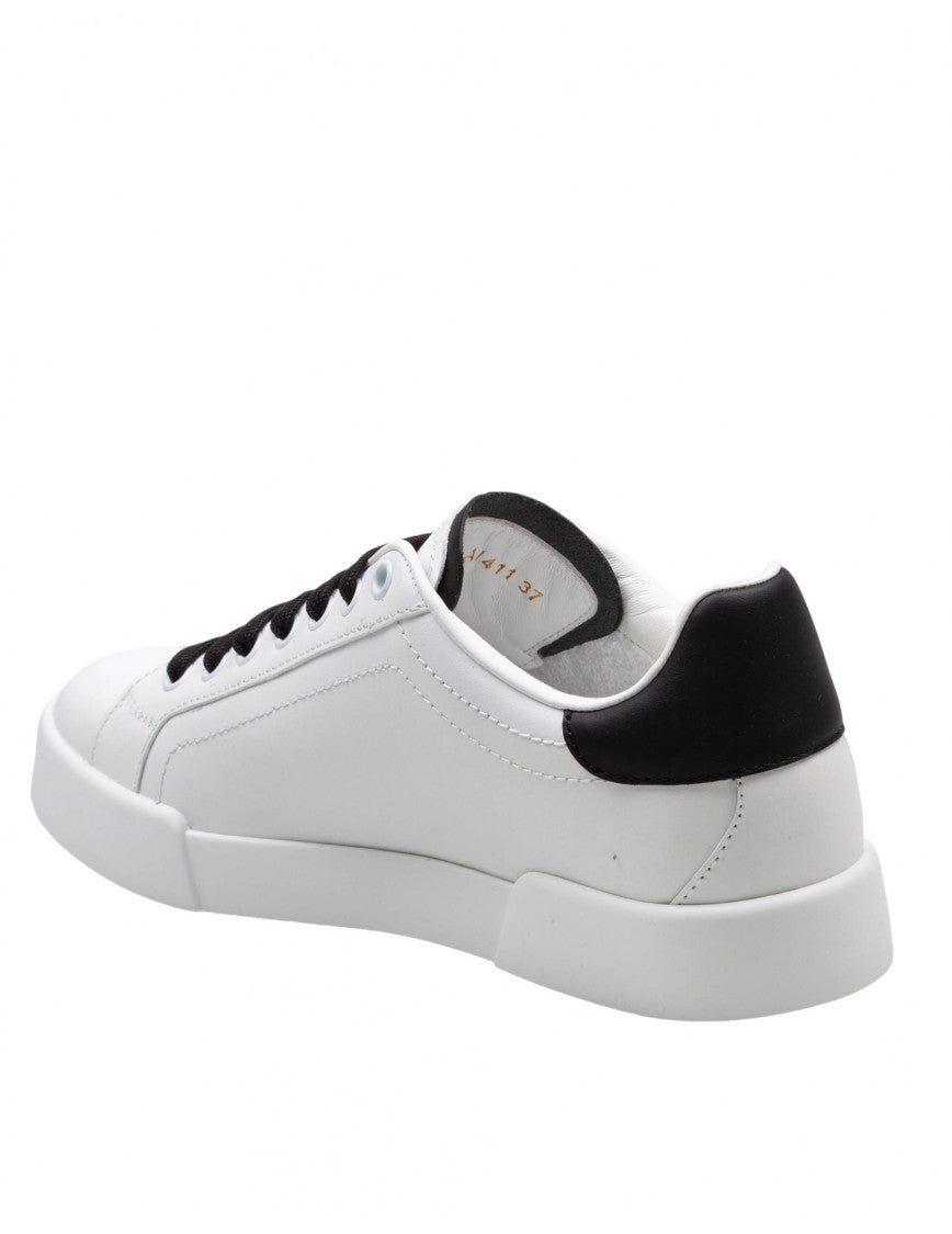 Dolce & Gabbana Portofino Light Leather Sneakers With Dg Logo