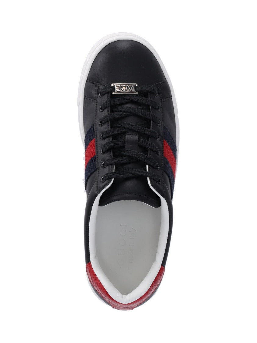 Gucci "Ace" Low-Top Sneakers – Black