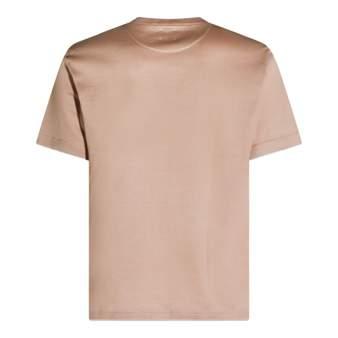 Eleventy Smooth Beige Crew Neck T-Shirt With Minimalist Design