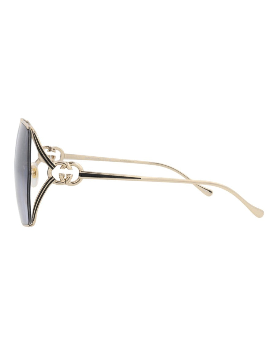 Gucci Square-Frame Metal Sunglasses