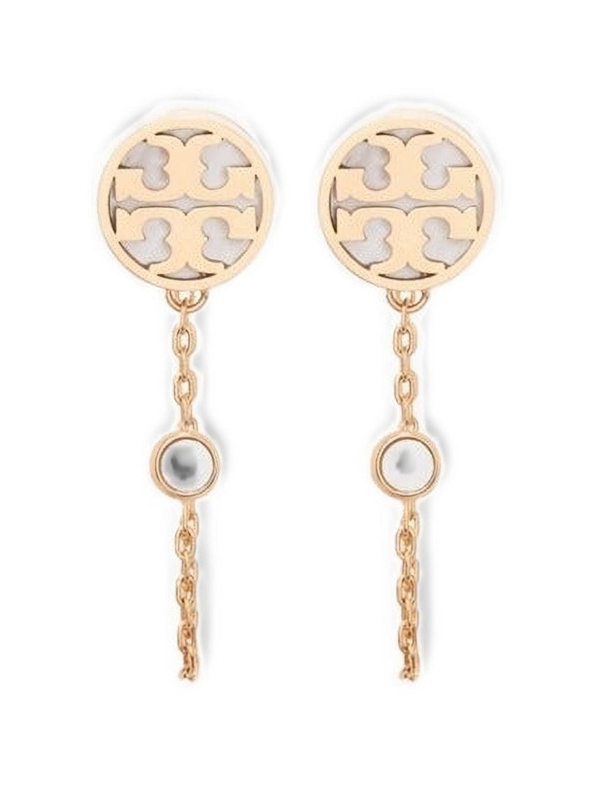 Tory Burch Gold-Tone Cut-Out Delicate Chain Earrings