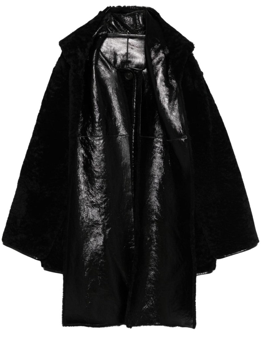 Alberta Ferretti Black Reversible Short Coat