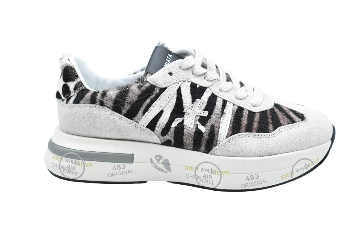 Premiata Sole Sneakers With Zebra-Inspired Pattern