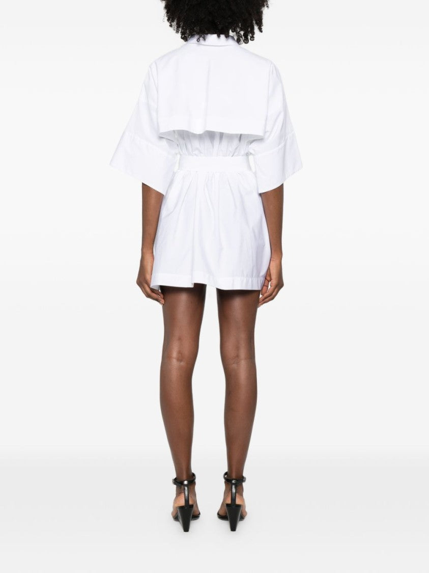 Givenchy White Silk And Nylon Midi Dress