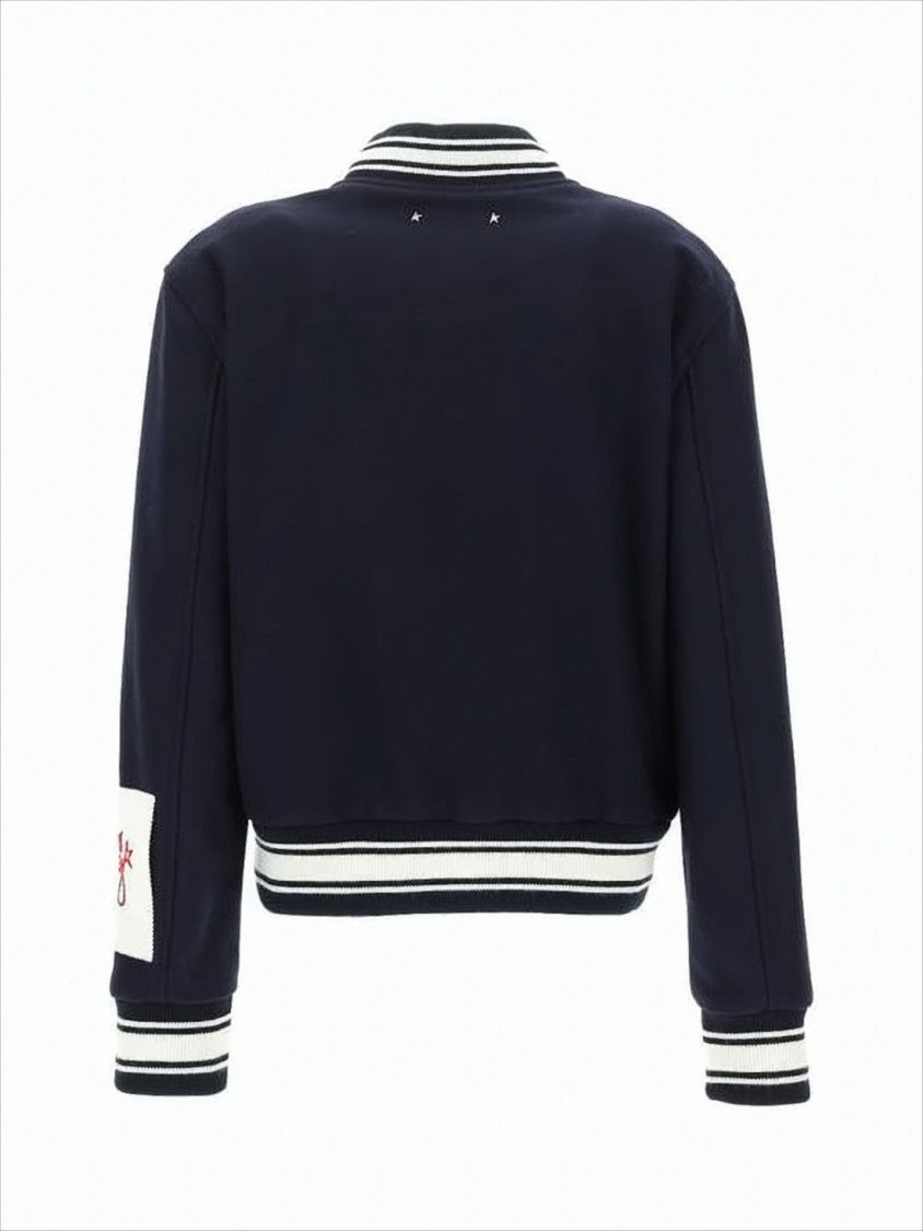 Golden Goose Cropped Varsity Jacket With Contrasting Details