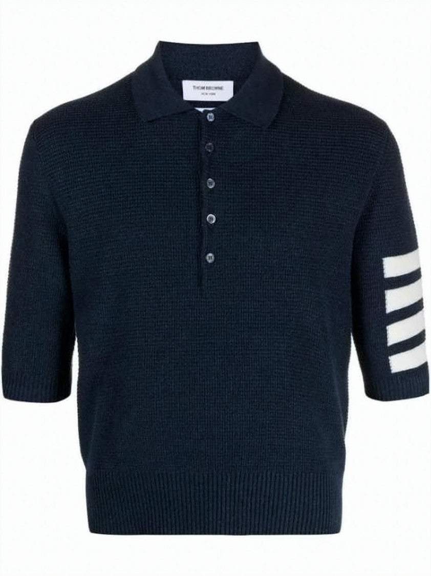 Thom Browne Textured Knit Polo Shirt