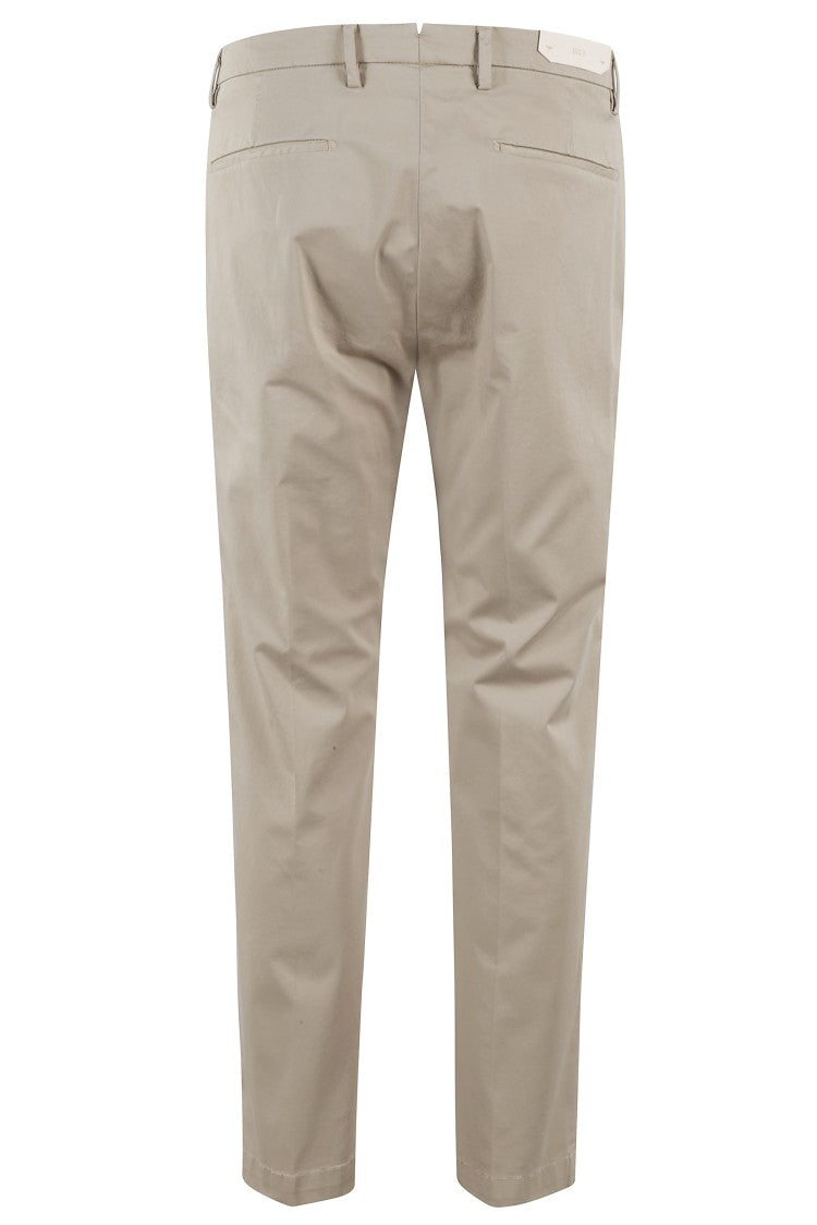 Briglia Tapered Cotton Satin Trousers With Pleated Design