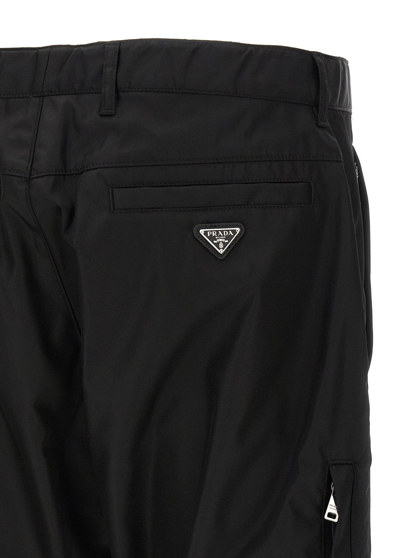 Prada Straight Leg Re-Nylon Pants With Drawstring And Triangle Logo