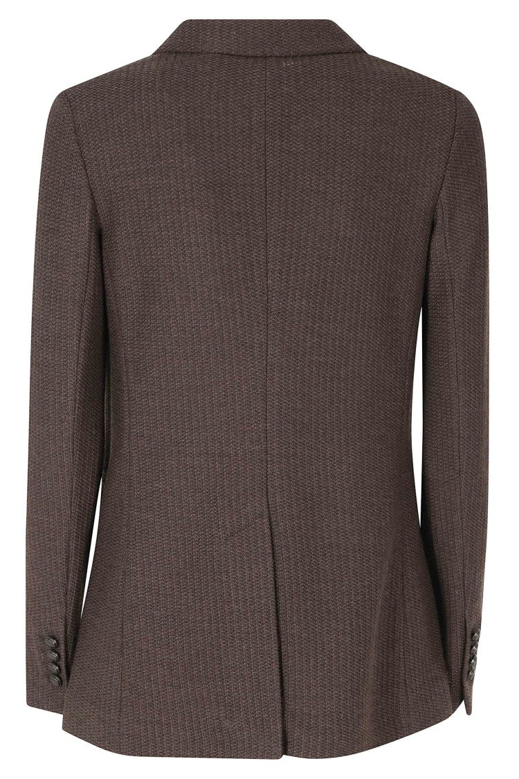 Circolo 1901 Brown Double-Breasted Wool-Blend Blazer