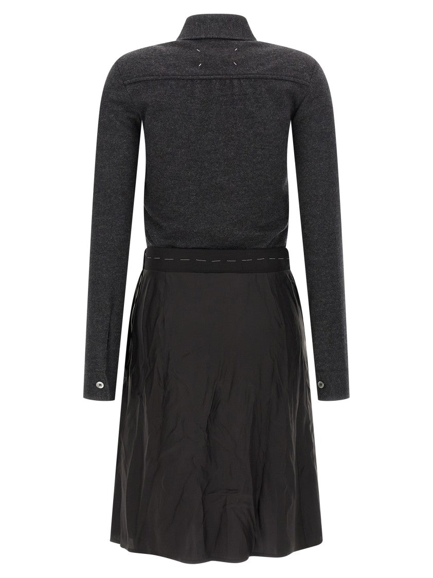 Maison Margiela Asymmetric Midi Dress With Virgin Wool Top