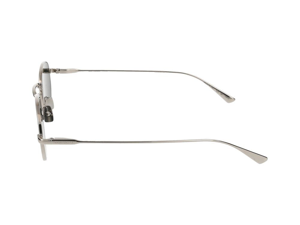 Saint Laurent Silver Round Metal Frame Sunglasses