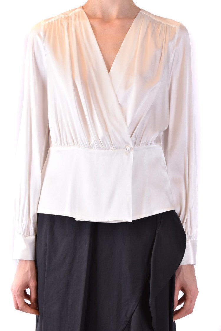 Pinko Silk Blend Blouse With Wrap-Style Front