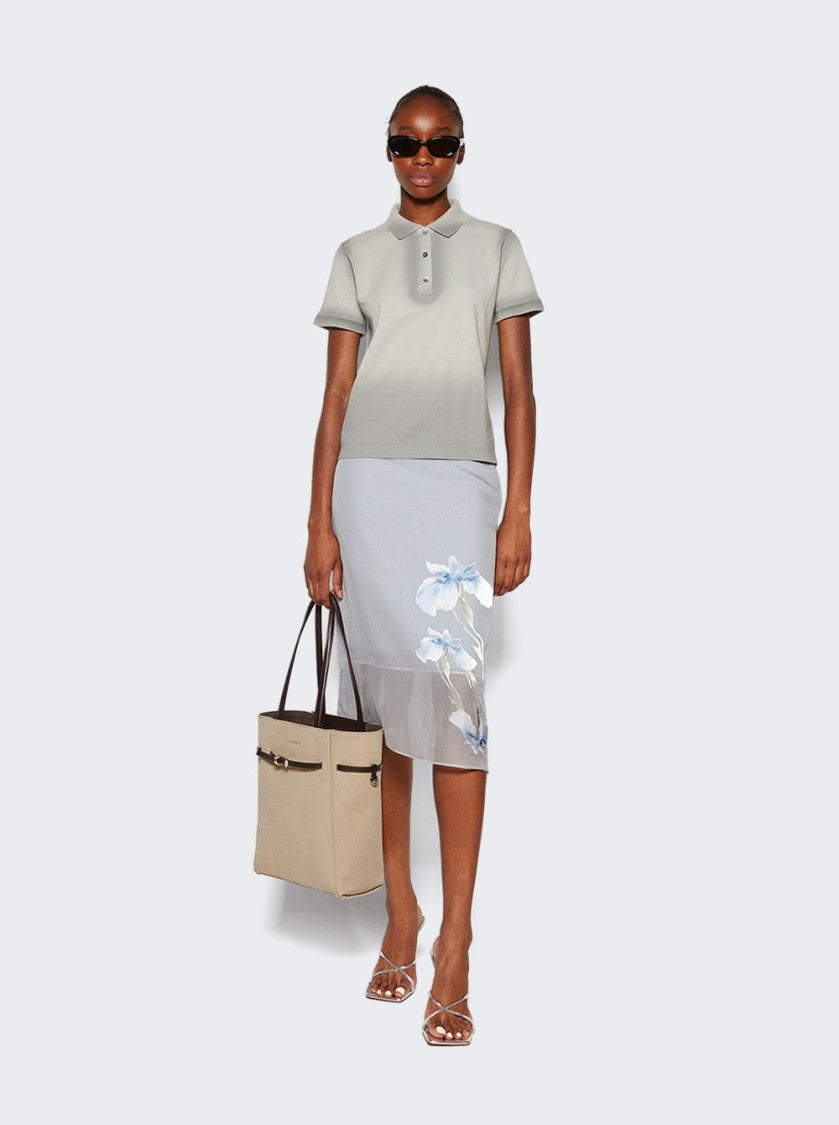 Amina Muaddi Adriana Mirror High Heel Slipper Sandal Silver