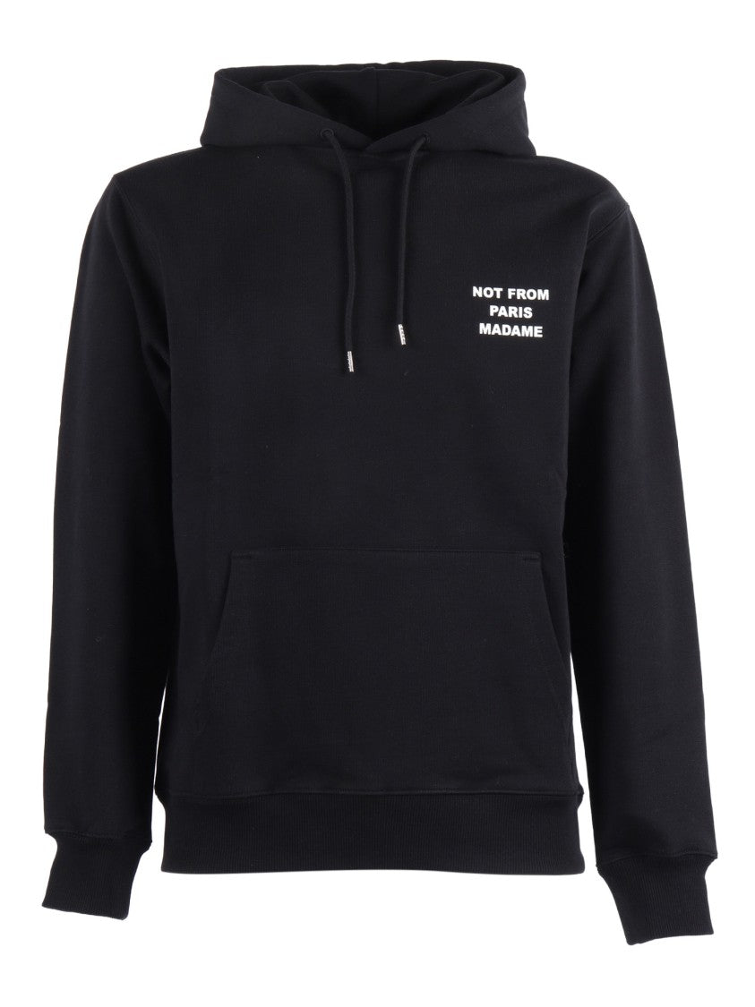 Drôle De Monsieur Black Bold Slogan Hoodie