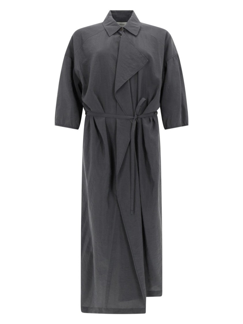Lemaire Grey Asymmetrical Silk-Blend Dress