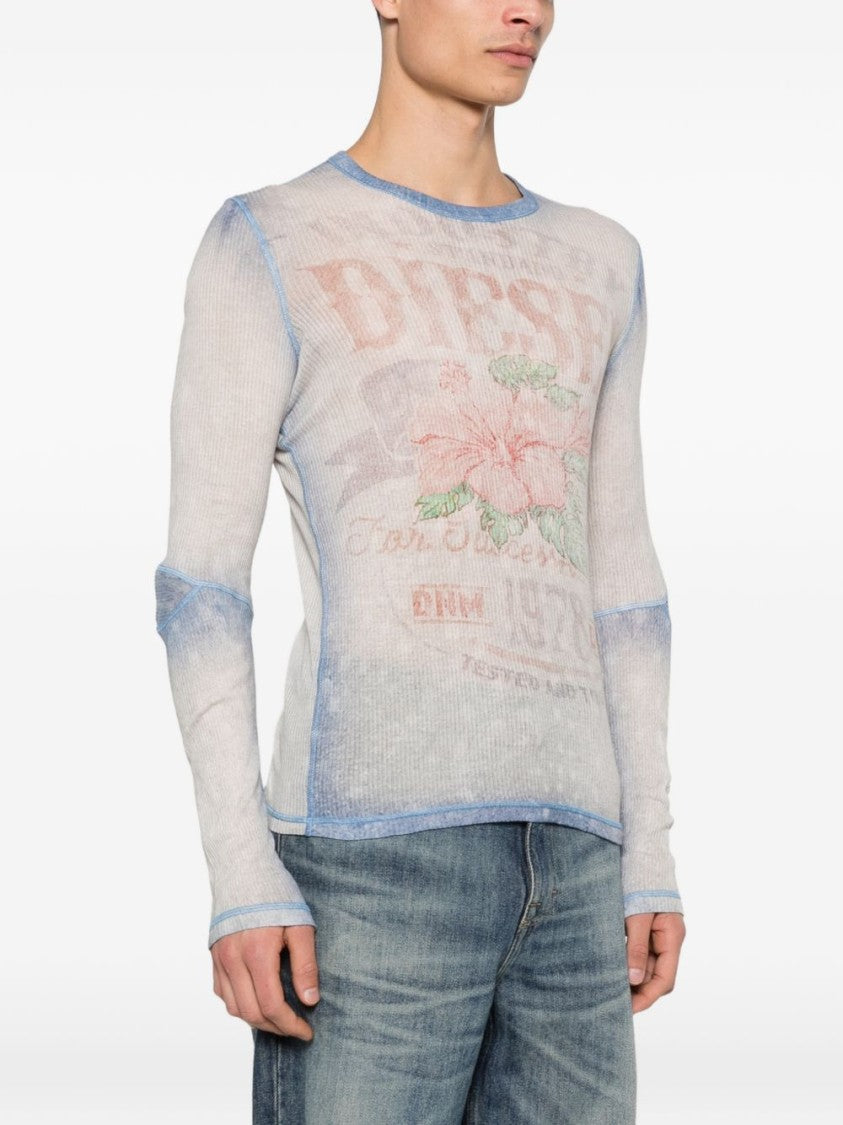 Diesel Semi-Sheer Long-Sleeve Top