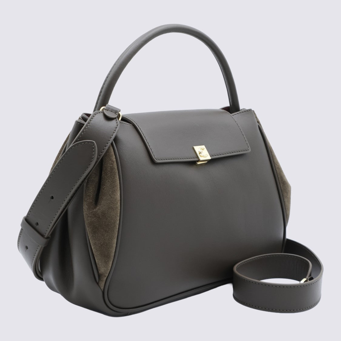 Coccinelle Structured Handbag With Suede Side Panels