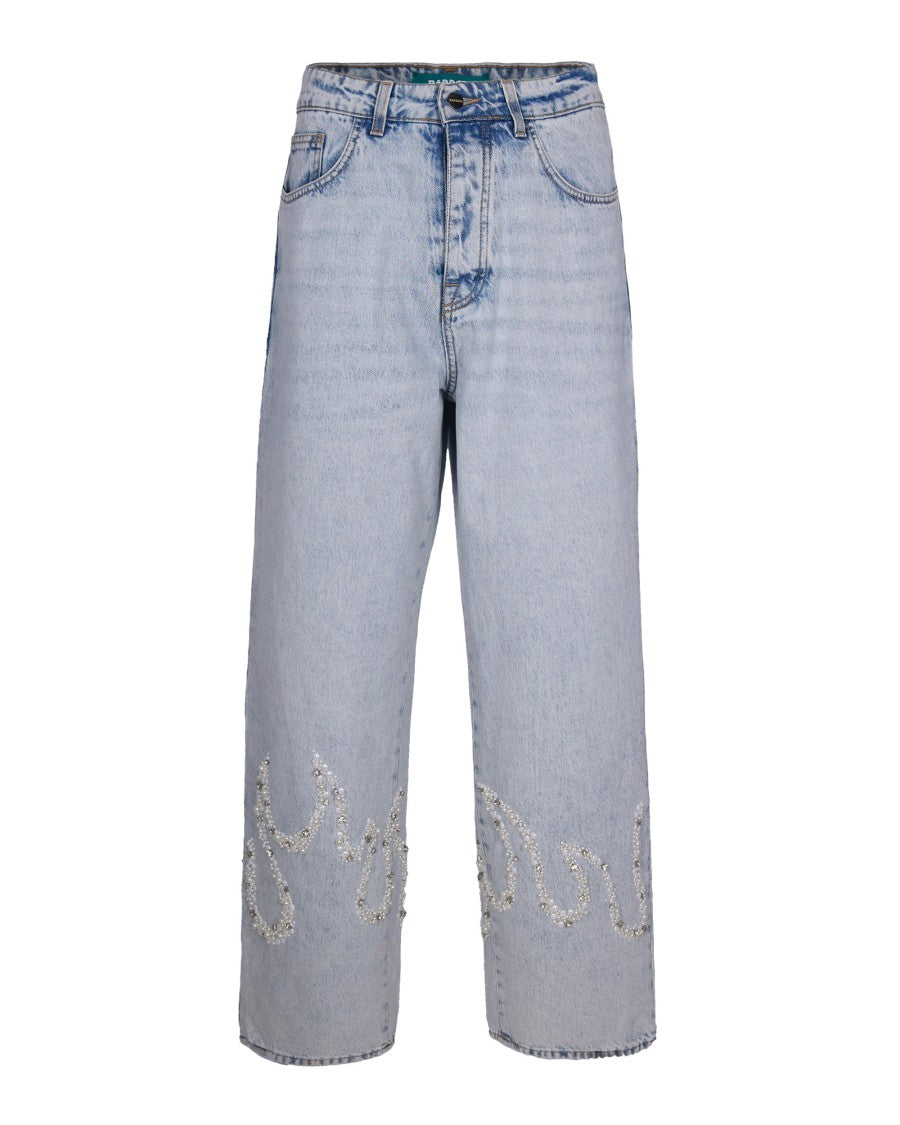 Barrow Light Denim Jeans With Flame