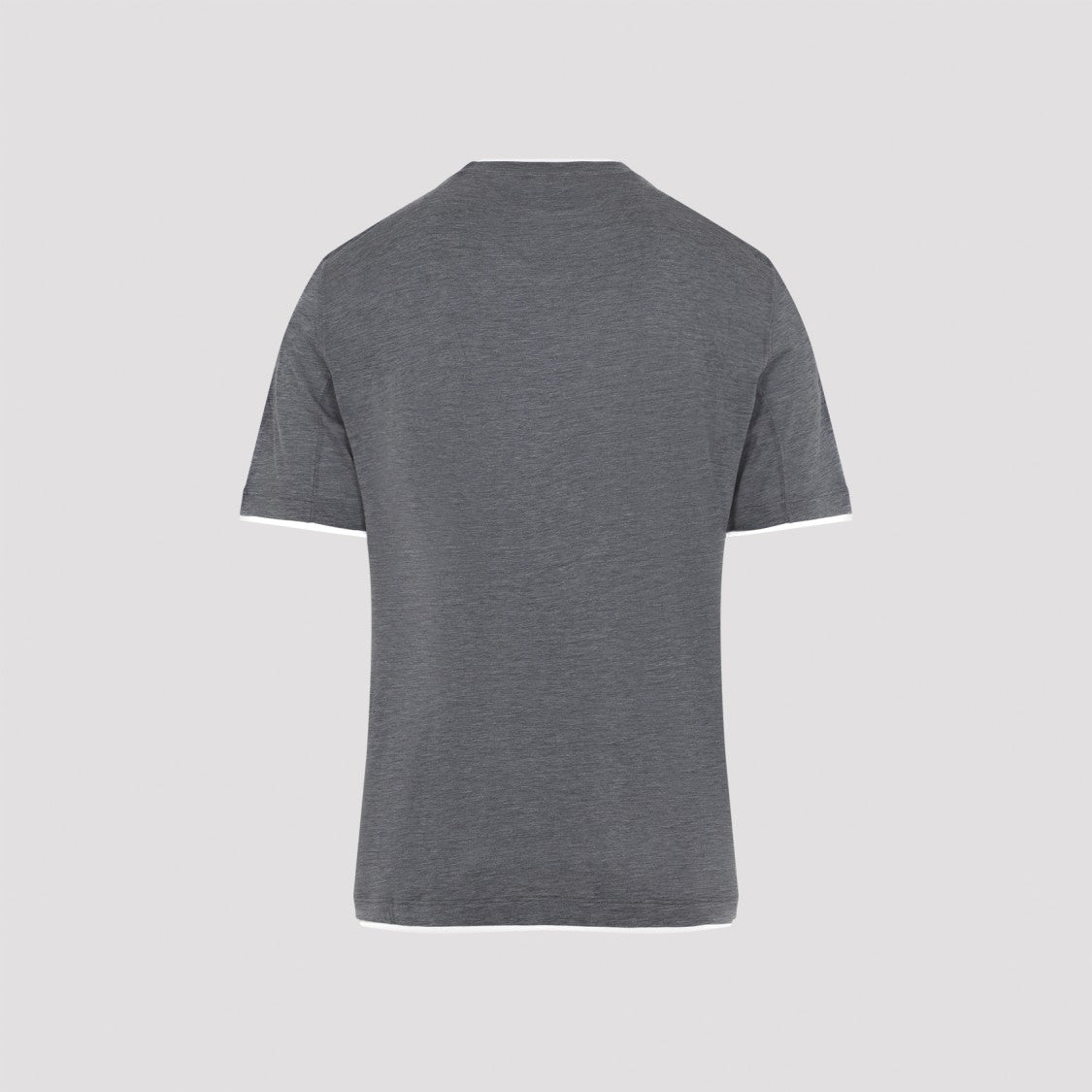 Brunello Cucinelli Grey Silk T-Shirt