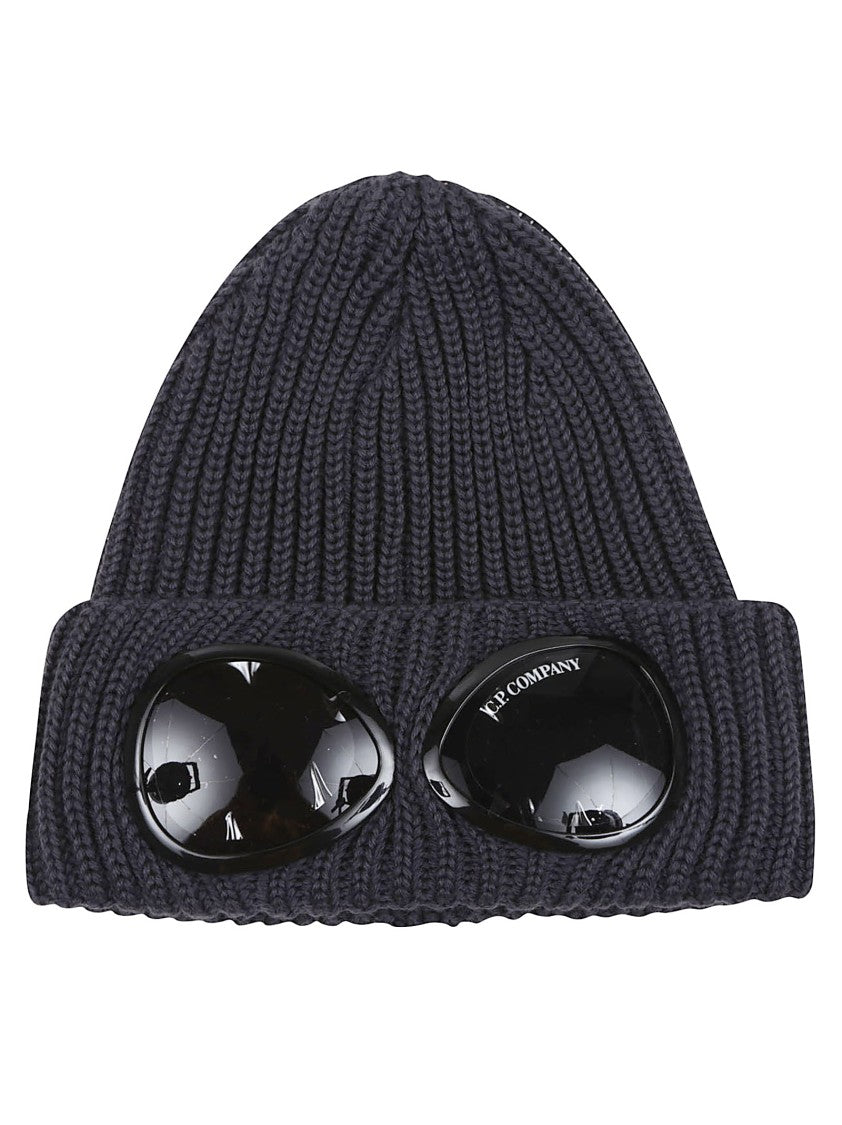 C.P. Company Ribbed Knit Hat With Integrated Goggle Lenses
