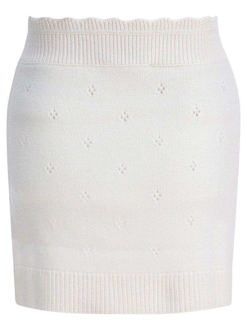 Chloé Openwork Wool And Cashmere Miniskirt