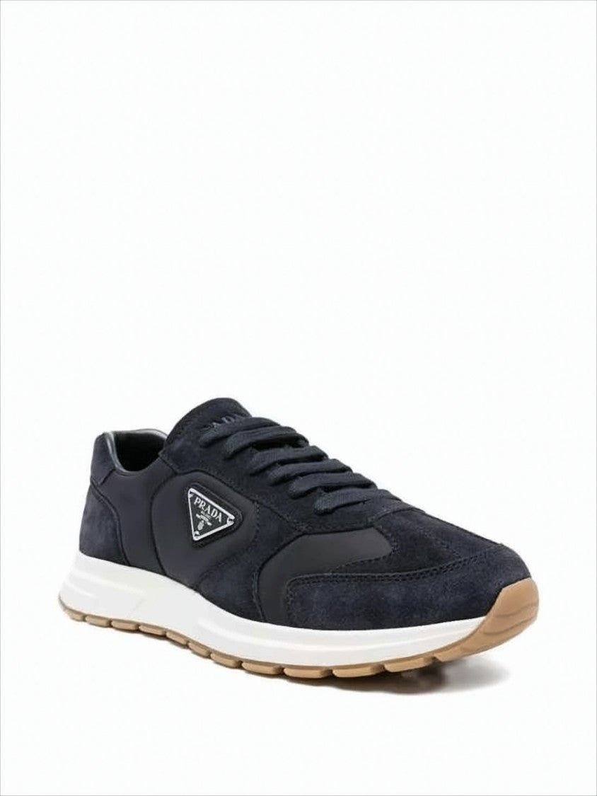 Prada Low-Top Sneakers With Smooth And Suede Textures