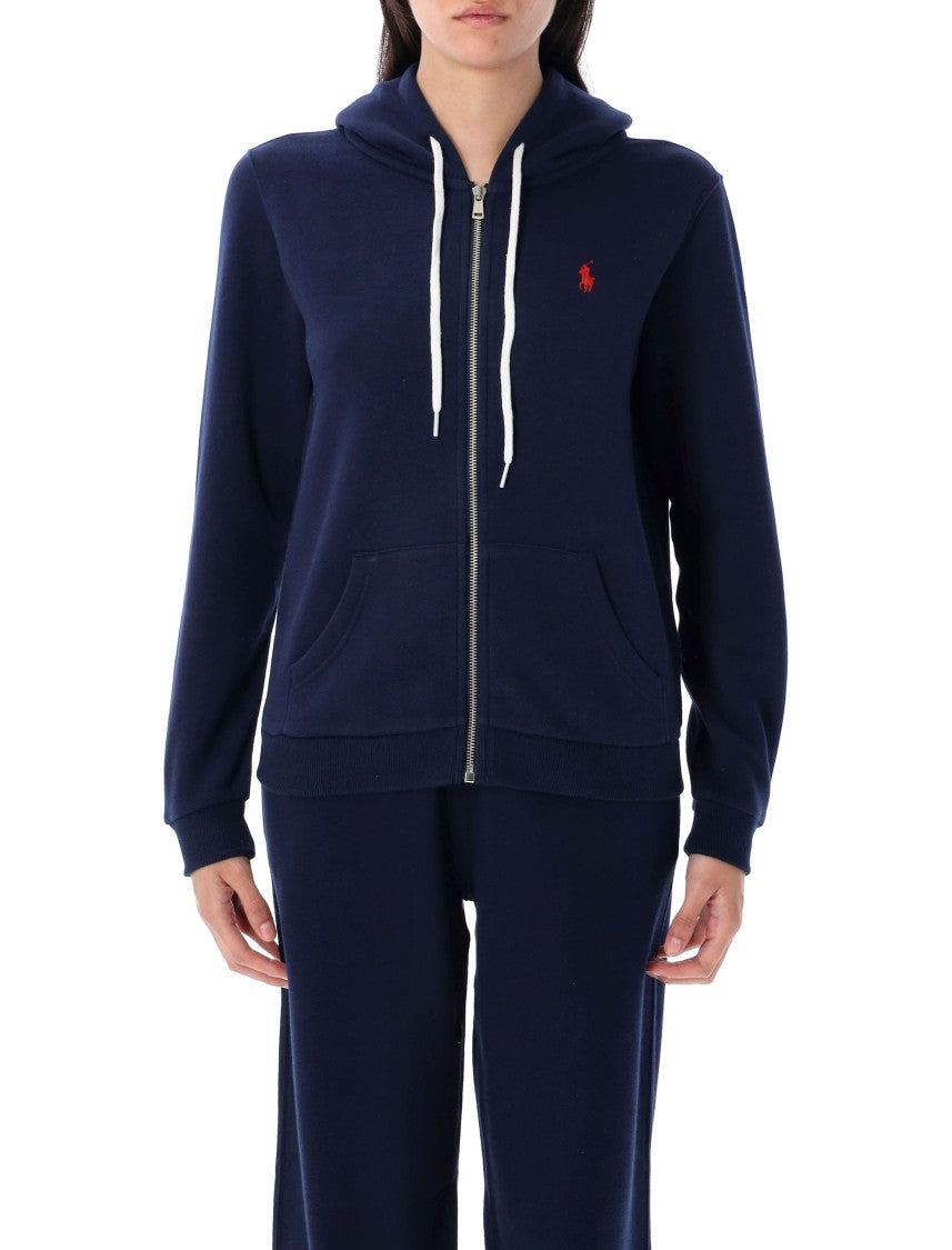 Polo Ralph Lauren Blue Zip-Up Hoodie With Drawstring