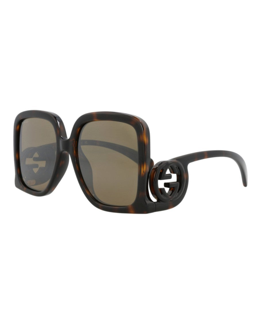 Gucci Square-Frame Injection Sunglasses With Bold Oversized Design